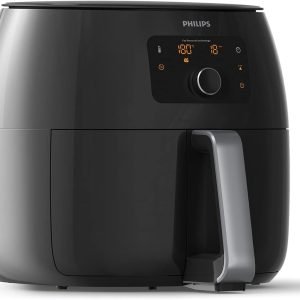 Limited time special price ฿119: Philips Premium Airfryer XXL, Reduced Fat Technology, 3 lb / 7 quart capacity, Rapid Air technology, Digital display, Keep Warm mode, 5 auto cook programs, HomeID app connection, Family-friendly size, Black (Model HD9650/96)